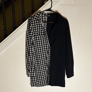 Black and White Houndstooth shirt dress